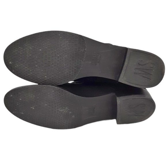 Stuart Weitzman Jitterbug Moto Black Suede Buckle Boots - Picture 11 of 16